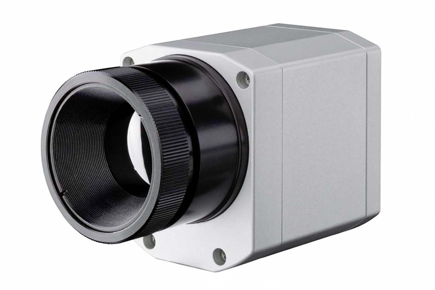 Hier eine optris PI 640 G7 Infrarotkamera für den Einsatz in der Qualitätskontrolle bei der Glasverarbeitung.
