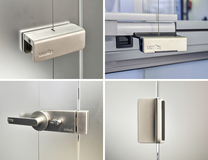 Für die gewählte Öffnungsscheibe hat Lumon Hebegriffe und Klinken in verschiedenen Ausführungen im Portfolio, die sich mit unterschiedlichen Schließvorrichtungen, wie z. B. Riegelschlössern, ausstatten lassen.