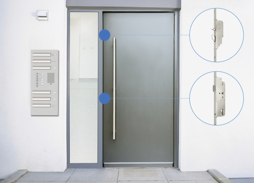 Die Automatik-Mehrfachverriegelung AS 3600C ermöglicht das jederzeitige Verlassen des Gebäudes. Auf die Blockade des Drückers wird verzichtet, so dass die verriegelte Tür auch ohne Schlüssel von innen geöffnet werden kann.
