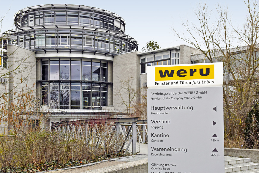 Die Weru GmbH (hier ein Bild vom Hauptsitz in Rudersberg) ist einer der führenden Hersteller von Fenstern und Haustüren in Deutschland und nach eigenen Angaben Marktführer bei Kunststofffenstern für den Wohnbau.