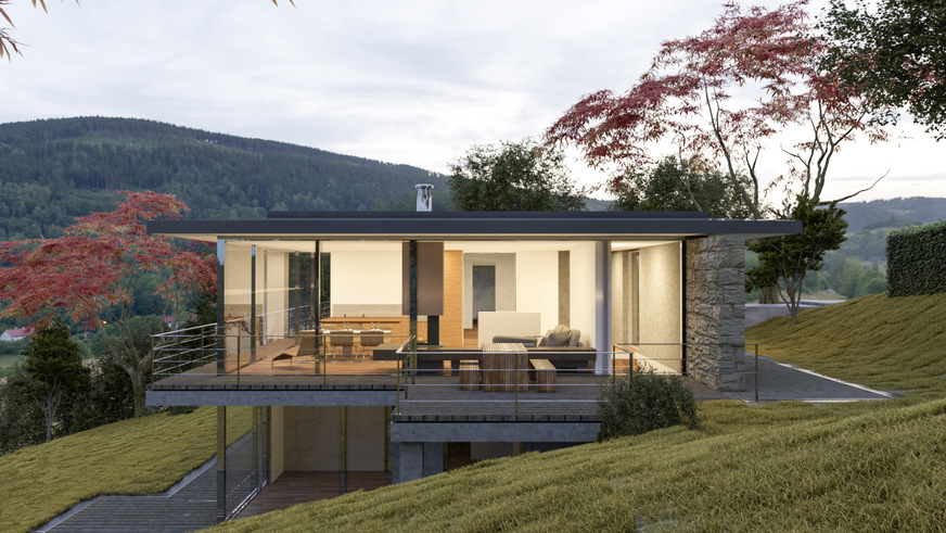 Bei Gebäudenutzern steigt der Wunsch nach großen Glasflächen, um fließende Übergänge nach außen zu schaffen. Hier ein Wohnhaus von Heike Falkenberg.