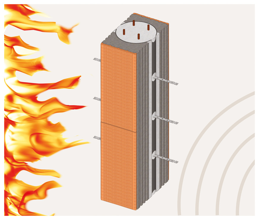 Die Variante „Säule Plus“ mit integriertem Fensteranschlag ist brand- und schallschutztechnisch optimiert und eignet sich daher auch besonders gut für die Herstellung von Zug- und Druckstützen im mehrgeschossigen Wohnungsbau.