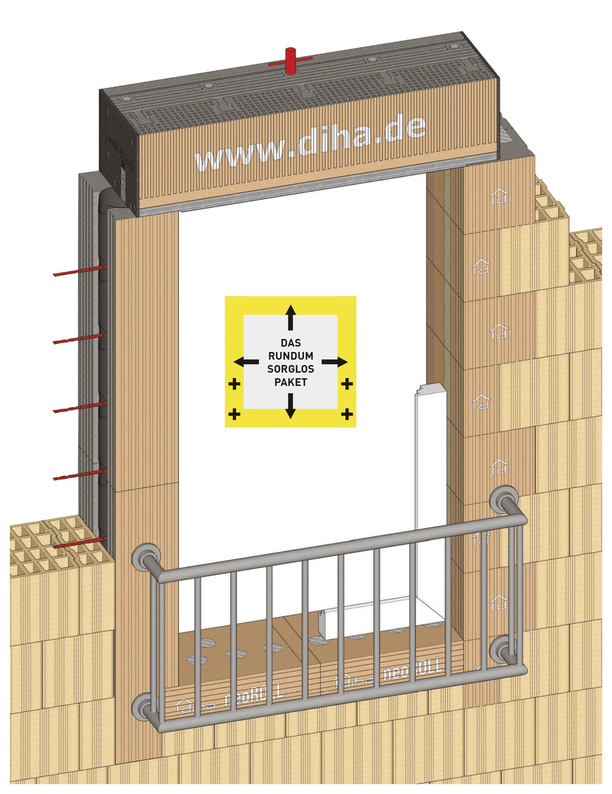 Das System ESM-Fensterbefestigung Plus von DiHa sorgt rundum für eine sichere Befestigung von Fenster- und Türen im Ziegelmauerwerk.