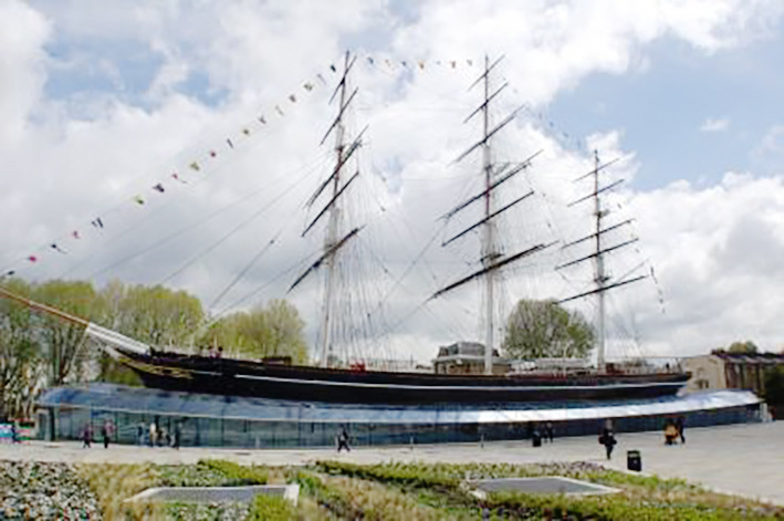 Heute liegt das 85 m lange Schiff in Greenwich/London.