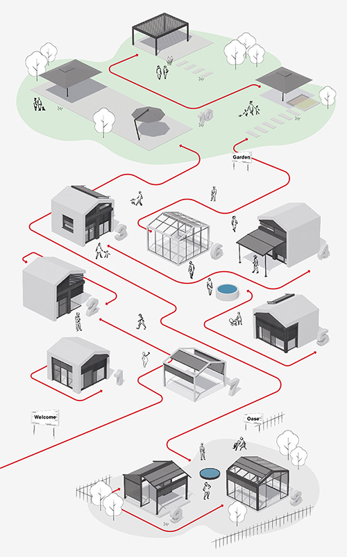 In verschiedenen Räumen wie Wohnzimmer, Schlafzimmer, Esszimmer, Küche oder der Terrasse werden Sie reale Lebenssituationen vorfinden, die intensive Erlebnisse schaffen. Den Fokus bildet hier das Wechselspiel mit den Kontrasten aus Licht und Schatten, drinnen und draußen.