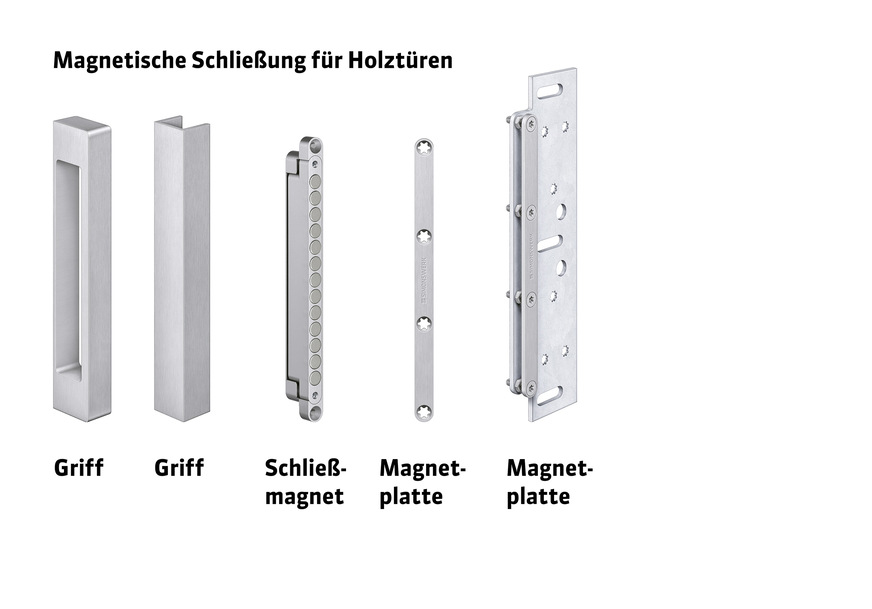 Mit der innovativen magnetischen Schließung Keep Closed können Türelemente flächenbündig und ­gradlinig eingebaut werden.