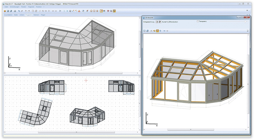 Fensterbauprogramme enthalten oft schon leistungsfähige CAD-Module für Planung, Konstruktion und Visualisierungen für Augmented Reality.