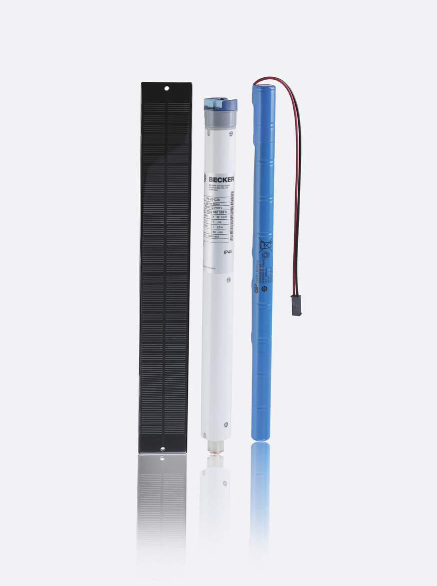Das SolarKit SK460 macht den netzstromunabhängigen Betrieb von Rollladen- und Screenanwendungen möglich.