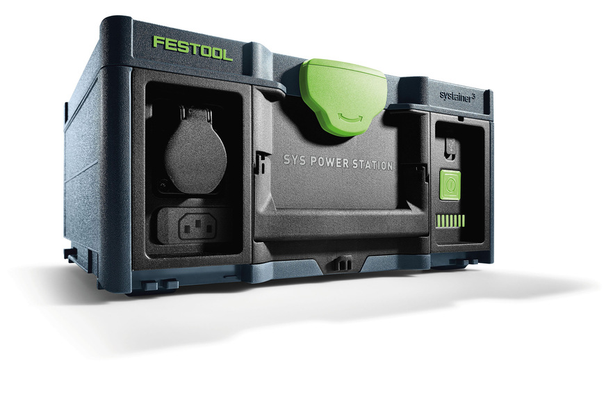 Macht unabhängig von der Steckdose: Die neue SYS-PowerStation von Festool - inkl. integriertem USB-Anschluss.