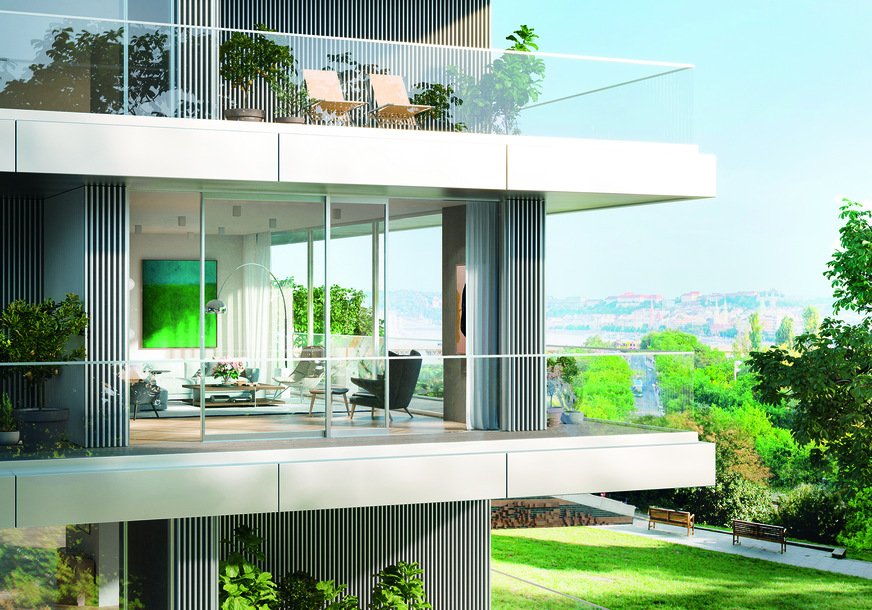 Ob für Terrassen oder Balkone – mit dem schwellenlosen Übergang des Schiebesystems Schüco ASE 60 wird jedem Bewohner ein selbstbestimmter Zugang nach draußen ermöglicht.