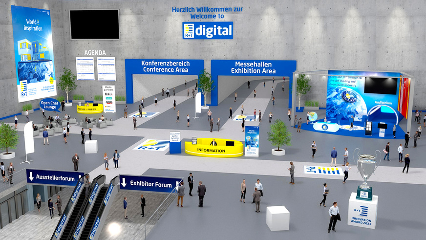 Nach der Online-Registrierung findet der ­Besucher über das Foyer der R+T digital alle Veranstaltungen und Messe­hallen.