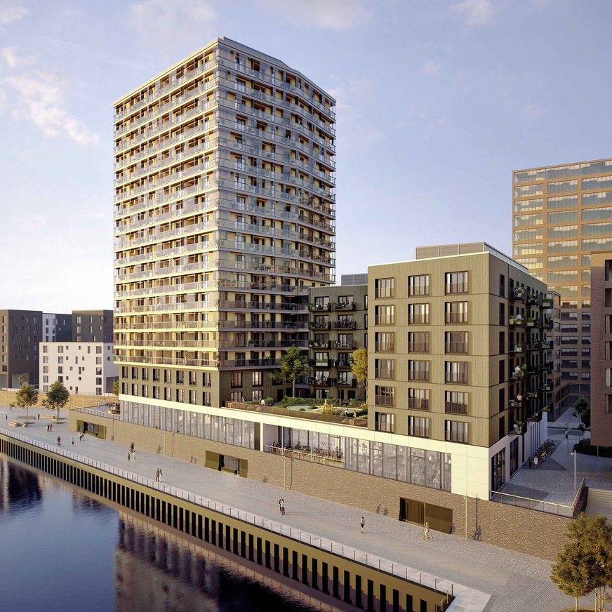 Das neue Roots Holzhaus wird von Lumon&nbsp; mit rahmenlosen Verglasungssystemen&nbsp;für die Balkone und Brüstungen bestückt.&nbsp;