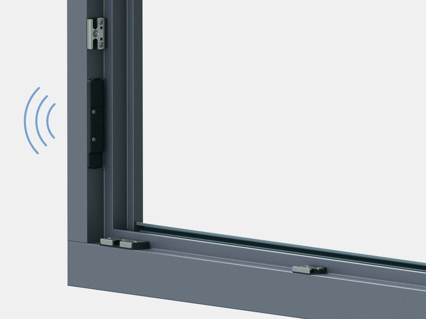 Die verdecktliegenden Funkkontakte von Winkhaus arbeiten kabellos und sind leicht vom Fachmann zu montieren.