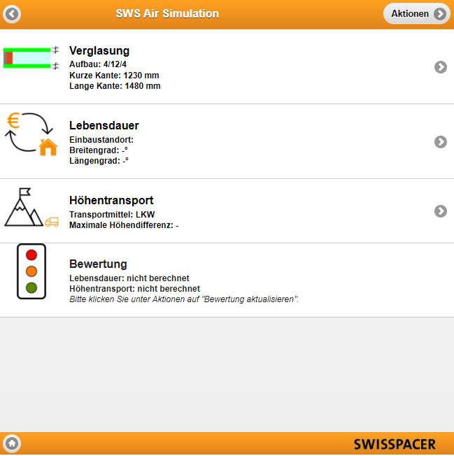 Mit dem Tool können Isolierglas-Hersteller einfach prüfen, ob der Einsatz von Swisspacer Air den erforderlichen Druckausgleich zur Vermeidung von Schäden aus Klimalasten erreichen kann.