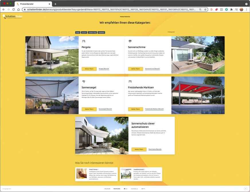 Über Vorwahlelemente wie 