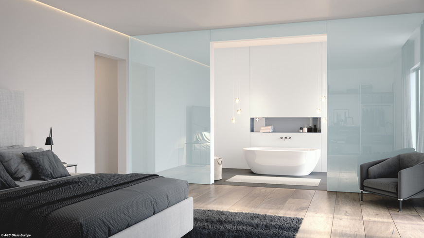 Die neuen Farben Blue Ice, White Traffic und White Extrasoft erlauben ein nahtloses Zusammenspiel mit Stein und Keramik zur Schaffung einer ruhigen und klaren räumlichen Atmosphäre.