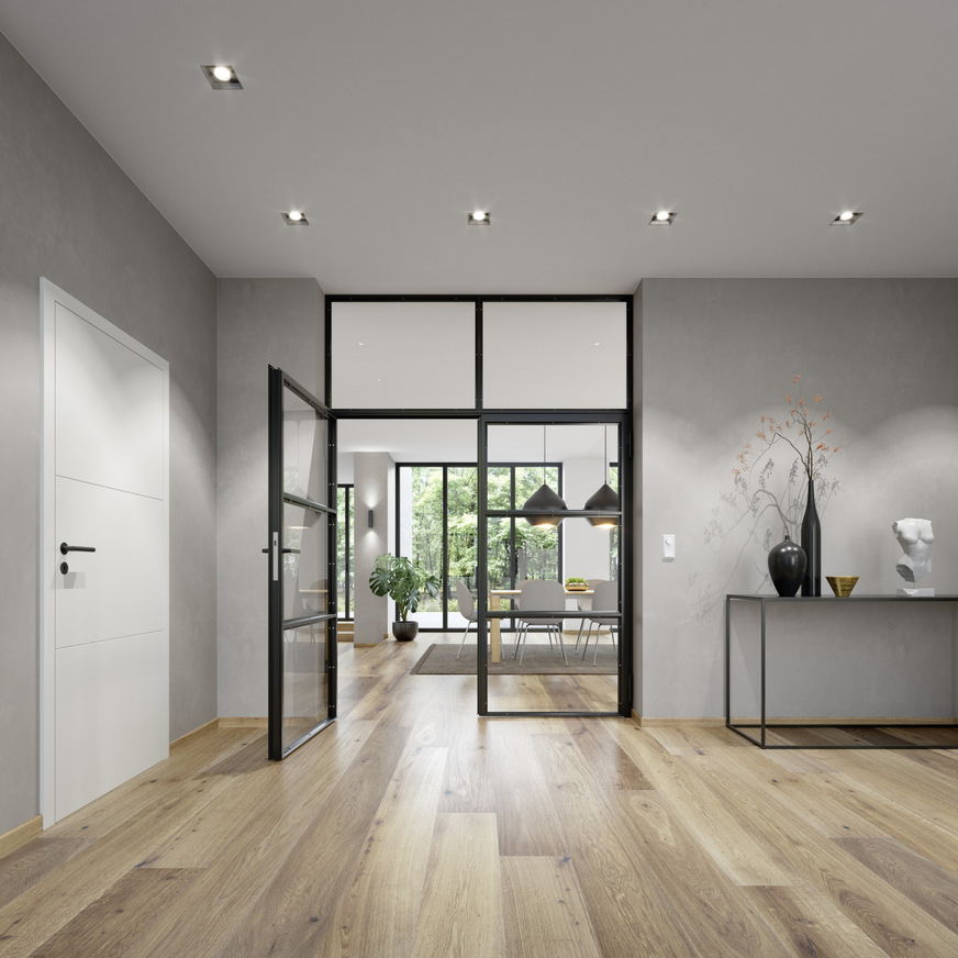 Mit den Loft­türen hat Hörmann ansprechende Lösungen für das Interieur im Programm.