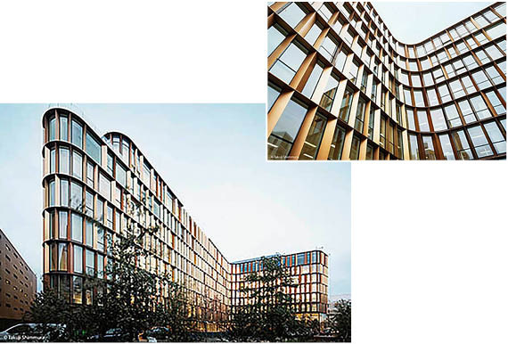 Eine 10 000 m2 großen Elementfassade umschließt „The Curve“ im französichen Saint-Denis. Die Fassade wurde mit Blick auf die Zertifizierungen nach HQE Exceptional, BREEAM und Effinergie+ geplant.