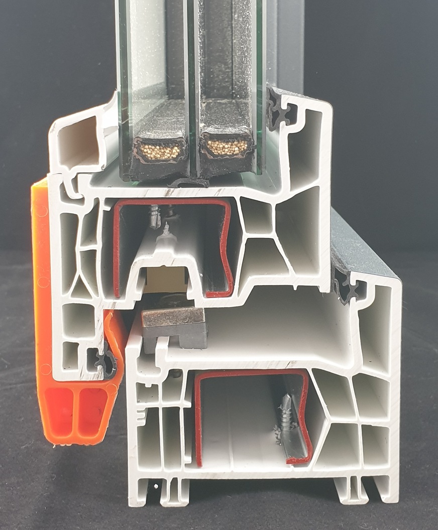 Clipsi-Anwendung beim Profil Kömmerling 76mm.