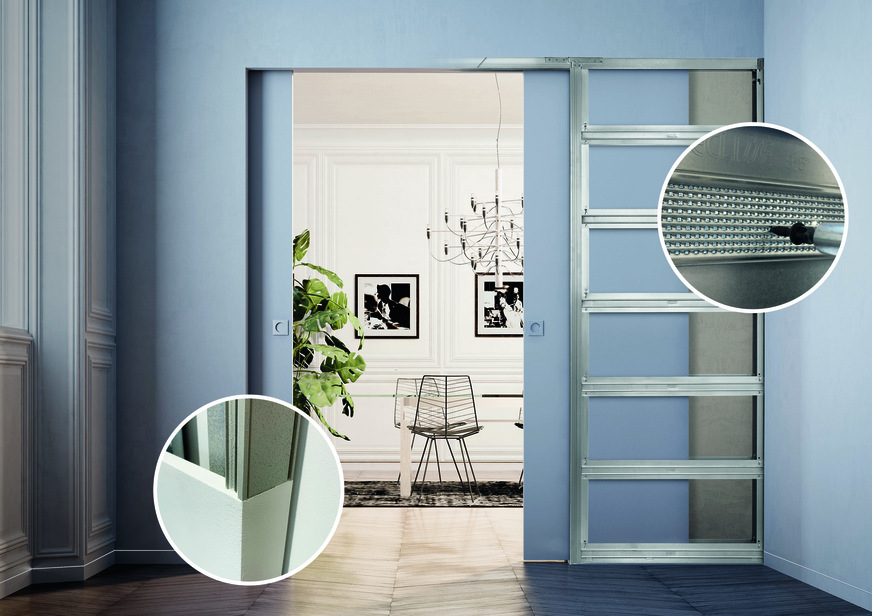 Dank der neuen, innovativen Mikrolochung der Querstreben (rechts) und einer raffinierten Kunstharz-Beschichtung der Profile (links) ergibt sich für den Verarbeiter eine deutliche Zeitersparnis beim Einbau und Verputzen.