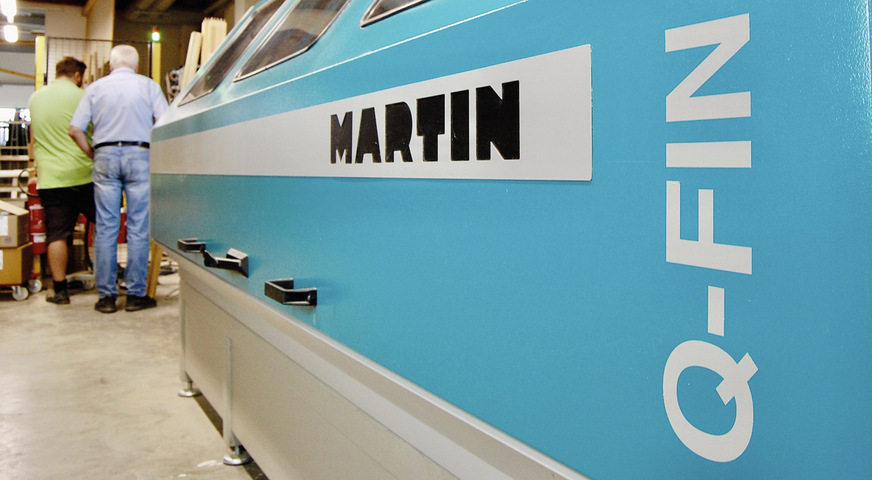 Die Q-Fin von Martin ist in der aktuellen Maschinengeneration bei der Tischlerei Pötschke in Löbau an die Stelle der Spezialschleifanlage in der ursprünglichen Konfiguration von 2014 getreten.