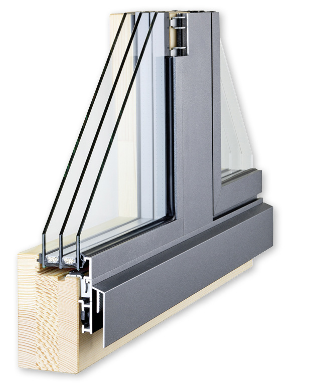 Festverglasung mit windura classic HME-3. So ist das System beliebig kombinierbar als Einzelelement oder im Zusammenbau mit Fenstern, Fenstertüren und großflächigen Fensterverglasungen bis hin zu Fensterbändern.