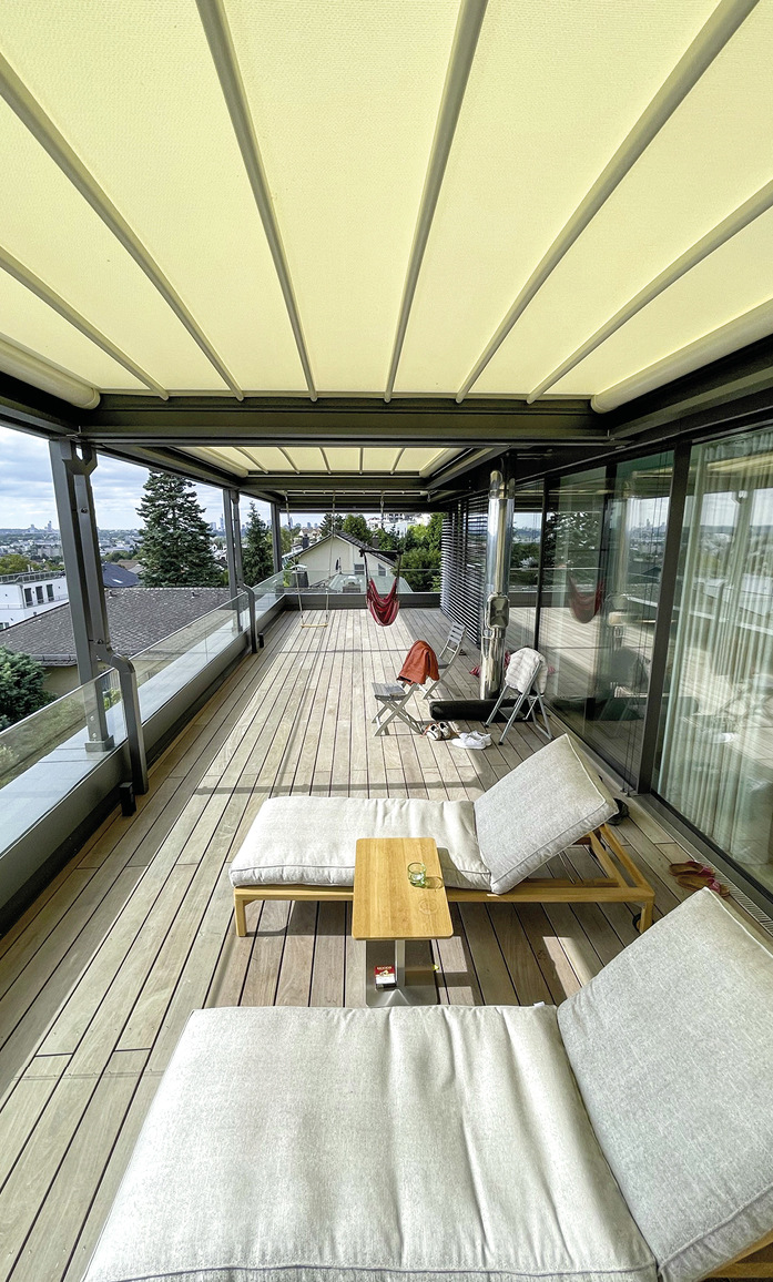 Offen oder zu, ganz wie es dem Hausbewohnern ­beliebt, egal ob es regnet oder nicht.