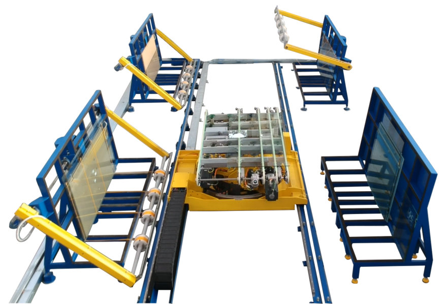 Das Forbot-System ist ein wichtiges Bindeglied in der vernetzten Produktion. Das roboterähnliche Glashandhabungssystem dient der direkten und kontrollierten Verbindung von Fertigungsstationen.