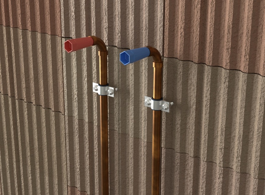 In der nassen Bauphase wird nur ein Unterputzelement gesetzt ...