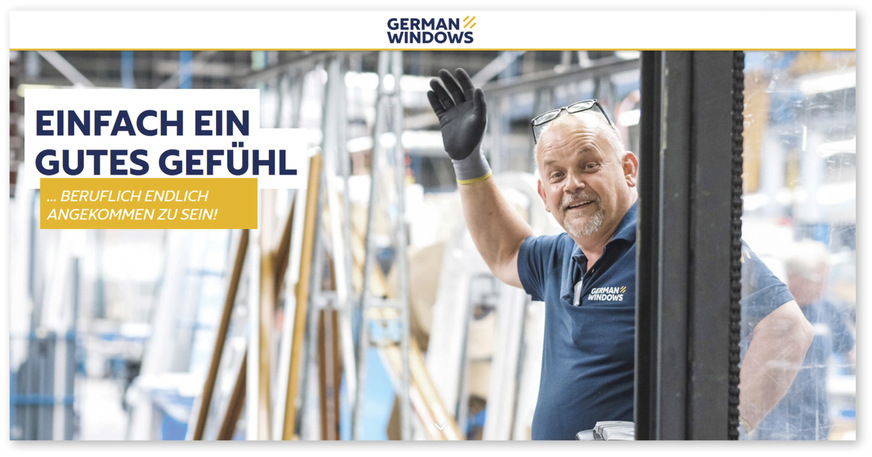 German Windows zeigt in einer Werbekampagne Gesichter der eigenen Mitarbeiter. Sie wurden zum ­Aushängeschild und zeigen, was ihre Arbeit ­besonders macht.