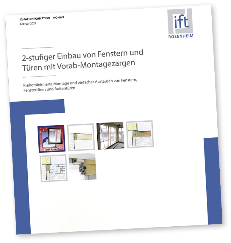 Die Erarbeitung der ift-Fachinformation MO-06/1 erfolgte im Rahmen der gleichnamigen Projektstudie (19-003243) unter Mitarbeit der Firmen: Rinkes Architekten, Beck + Heun, Deflex, ­Finstral, Helmut Meeth, hilzinger, Iso-Chemie, Meesenburg, Stahlmann Consulting, Veka.