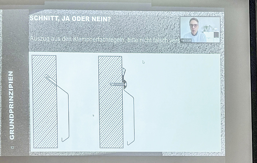 Architekt Harry Luik, Stuckateurmeister und Sachverständiger, dozierte über die Anforderung an den fachgerechten Anschluss von Wintergärten und Glasdächern.
