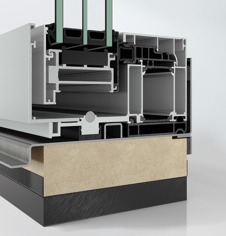 Soll überzeugen in Punkto Dichtigkeit und Funktionalität: Das eingleisige Schüco Schiebesystem AS AL 75 mit air-lux Luftdichtungskonzept.