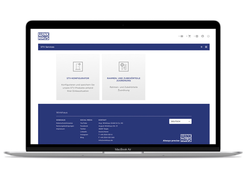 Das neue online Portal enthält unter anderem ein Modul, um Rahmen- und Zubehörteile für Sicherheits-Tür-Verrieglungen zu konfigurieren.