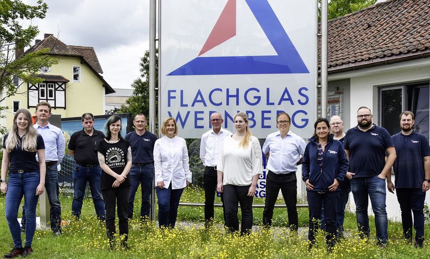 Das Projektteam und die Verantwortliche von Flachglas Wernberg und A+W.