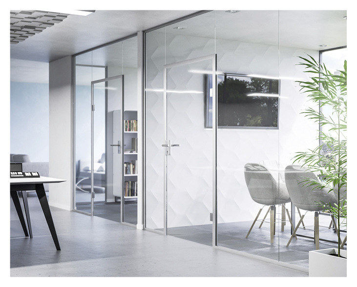 Die Zarge von Bohle FrameTec Select 2.0 ist für Türen aus 8 – 10,76 mm ESG/VSG geeignet (24 mm Falztiefe).