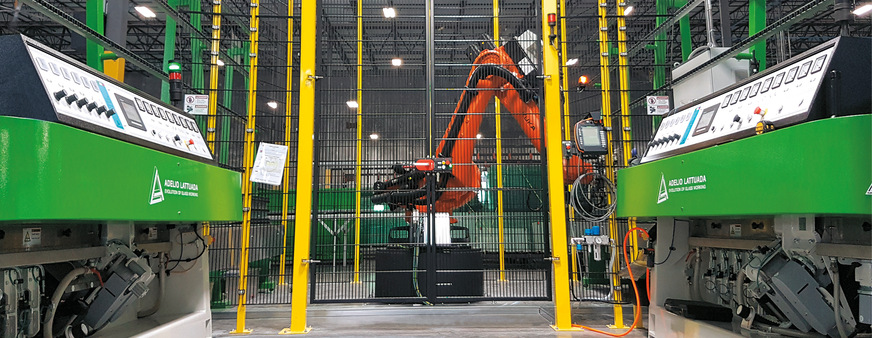 Am Messestand von Lattuada wird die Automation bei ­Schleifen im Fokus stehen. Dort werden neue ­Roboter-Lösungen für die Glasindustrie vorgestellt.