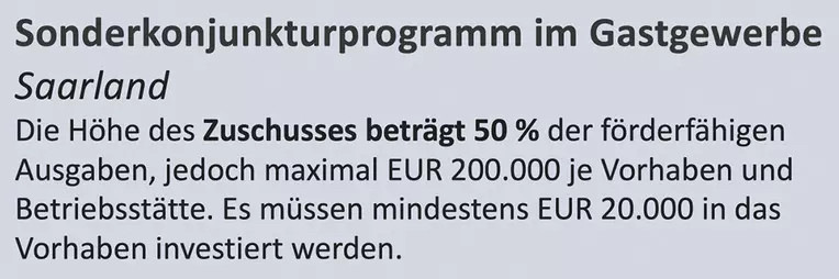 Viele Förderprogramme sind in der R+S Branche weitestgehend unbekannt, obwohl die attraktiven Fördersummen so manches Projekt in der Hotellerie und Gastronomie positiv beim Verkauf unterstützen könnten.