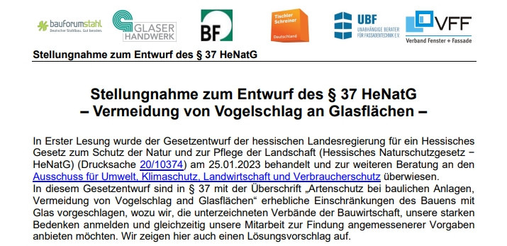 Hier finden Sie die vollständige Stellungnahme der Verbände zu dem Entwurf des Hessischen Naturschutzgesetz (HeNatG) § 37 unter anderem mit einem Link zu dem aktuellen Gesetzesentwurf.