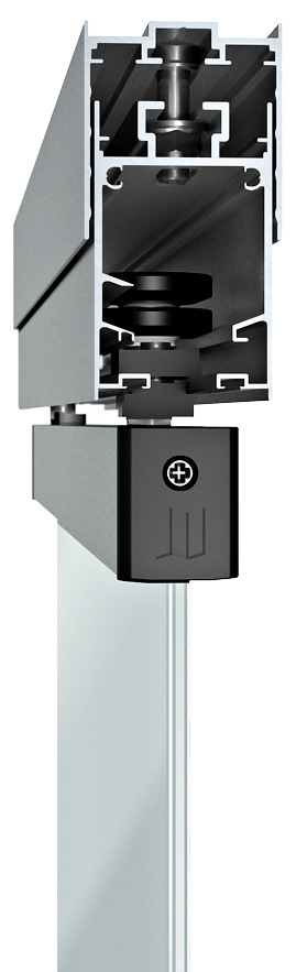 Trotz maximaler Größe der Ganzglas-Elemente 1 × 3 m (b × h) ­bleiben die Profilansichten von ­Proline T bei nur 60 × 30 mm.