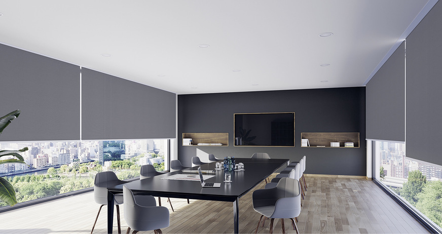 Das Rollo-Modell R_04 in Schachtmontage bereichert Innenräume mit einer betont minimalistischen Optik designorientierte Raumgestaltungen.