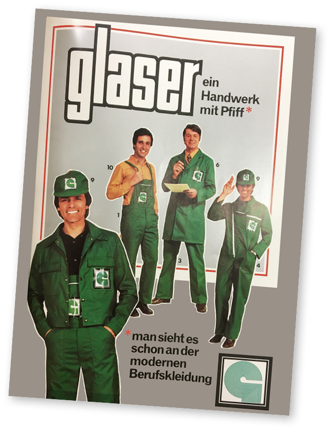 Der Glaser war in der 1970er- Jahren ein cooler Beruf, mit lässiger Arbeitskleidung.