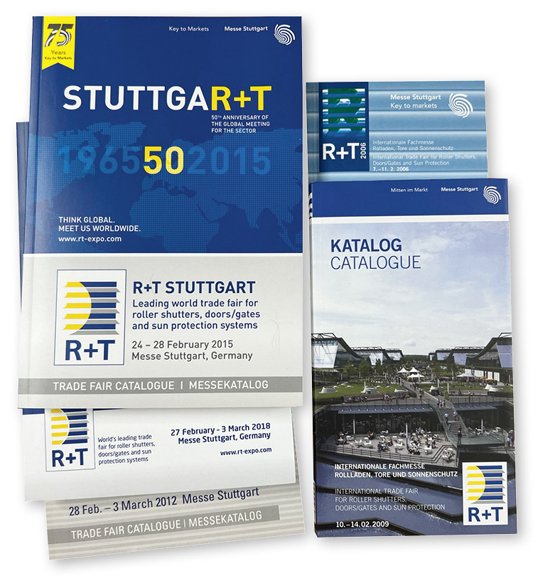 1965 als R 65 im zweijährigen Turnus gestartet, wechselte man 1982 in den dreijährigen Turnus. 1994 wurde die R zur R+T (Rolladen + Tore). Bis 2018 gab es insgesamt 21 Messeveranstaltungen in Stuttgart. 2021 wegen der Pandemie nur als digitale Version.