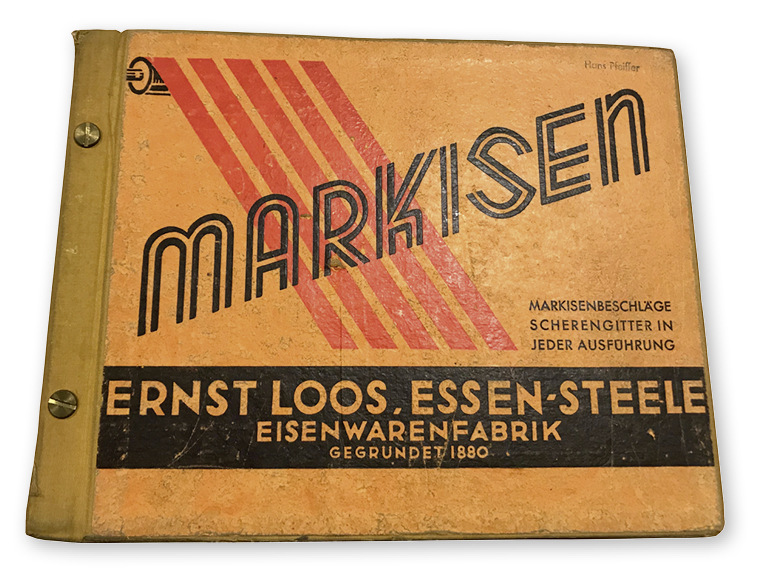Das Mekka der Markisen lag schon zu Beginn der Fünfziger Jahre mit der ­Firma Ernst Loos (Erwilo) und der Robert ­Schöne KG (­essendia) in Essen.