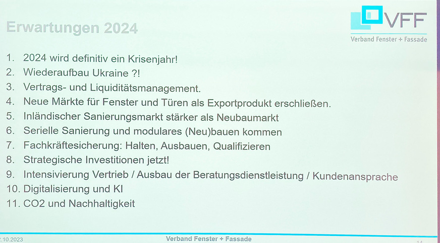Frank Lange ruft dazu auf, die Maßnahmen der Bundesregierung jetzt nicht wieder klein zu reden, sondern die Chancen zu nutzen. Das Jahr 2024 wird für die Branche eine große Herausforderung.