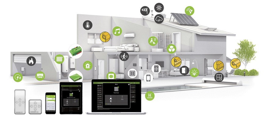 Die Bedienung der Antriebe erfolgt auf Knopfdruck oder, noch besser, über eine ­Integration in das Smart Home Loxone-System.