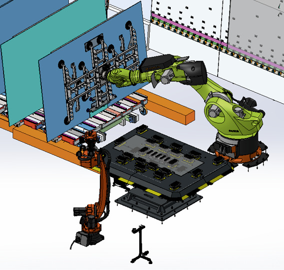 VSG-Fol﻿ienrückschnitt ­mittels Roboter nach dem Auto­claveprozess