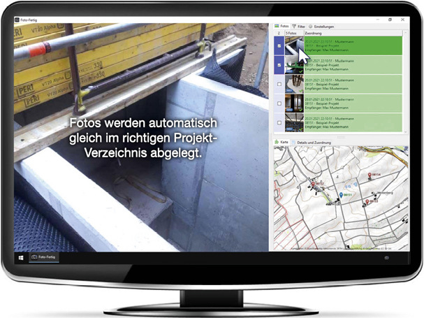 Das System ordnet Fotos automatisch dem Projekt zu