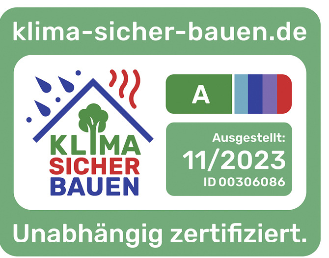 So sieht das Label klima.sicher.bauen aus.