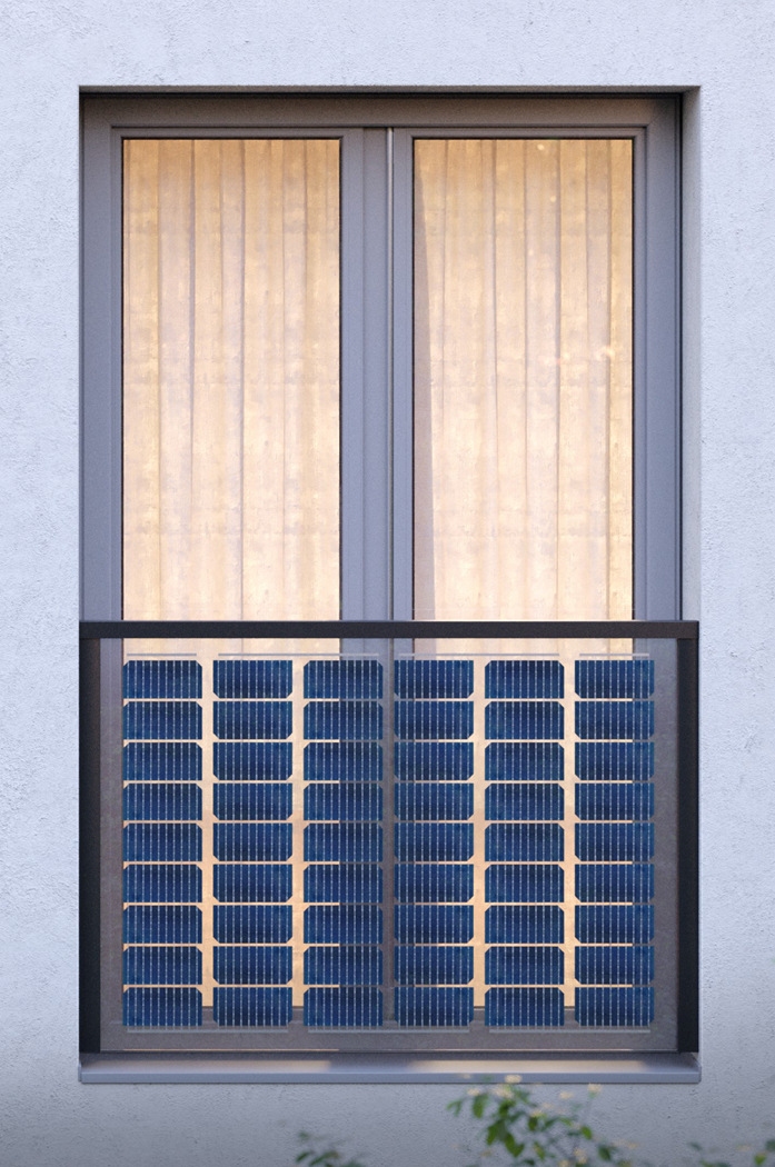 Swissrailing Two Sided solar von Glas Trösch kann auch als französischer Balkon umgesetzt werden.